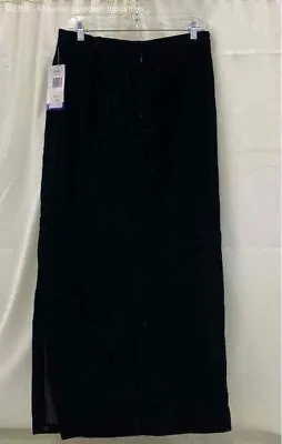 Patra Women Black Long Straight Lined Velvet Skirt - Size 11/12 • $7.99