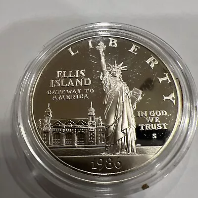 Uncirculated Proof 1986-S Ellis Island Commemorative Silver One Dollar • $139