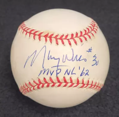 MAURY WILLS Signed Inscribed MVP NL 1962 Official MLB Baseball-DODGERS-PSA • $62.99