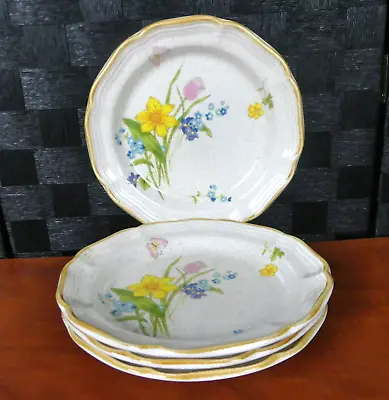 Mikasa Early Spring Salad Plates Garden Club  8  EC 408 Set Of 4 Lot Floral • $35