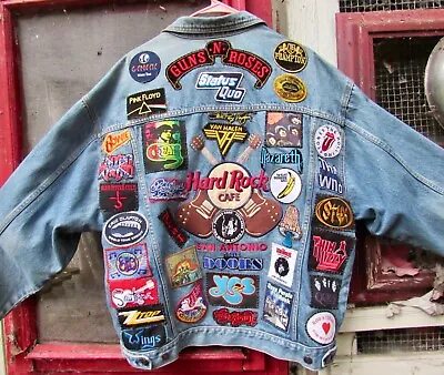 Lot 37 Diff ROCK Music Patches XXL Denim Jeans Jacket Bowie Halen Lizzy RARE VG+ • $666