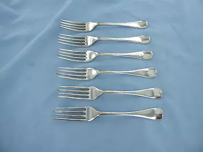 An Antique Set Of Six Sterling Silver Old English Dessert Forks Sheffield  1916 • £270