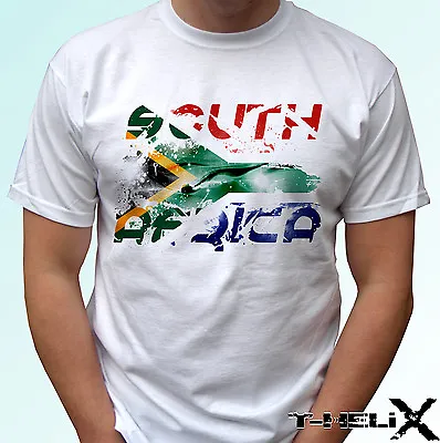 South Africa Design Flag - White T Shirt Top - Mens Womens Kids Baby Sizes • £9.99