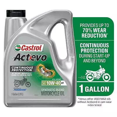 Castrol Actevo 4T 10W-40 Part Synthetic Motorcycle Oil 1 Gallon Motor Oil • $25.48