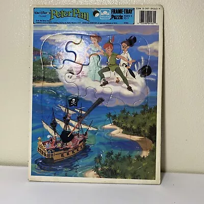 VINTAGE Disneys Classic Peter Pan Lost Boys Frame Tray Puzzle Golden 12 Pieces • $14.99