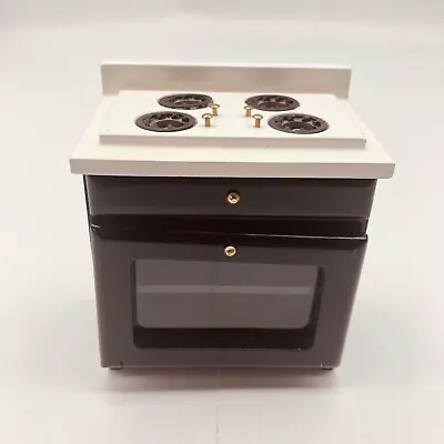 Vintage Doll House Furniture Black & White Oven Stove Kitchen  • $7.49