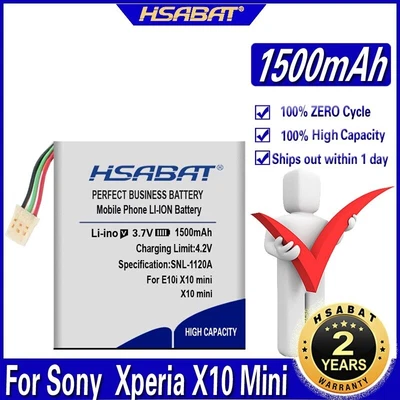 $23.96 • Buy HSABAT X10 Mini 1500mAh Battery For Sony Ericsson Xperia X10 Mini E10i Pro W580i
