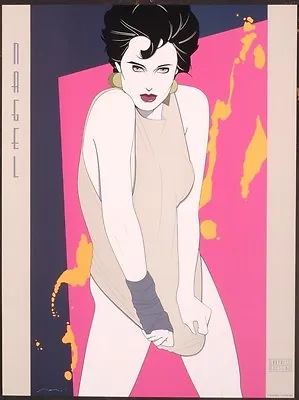 Patrick Nagel ORANGE SPLATTER Art Paint Splash Rare Lithograph Out Of Print New  • $31.99