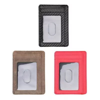 Slim Front Pocket Wallet With ID Window Credit Card Holder Leather RFID Blocking • £4.93