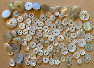 Lot Of 100+ Vintage Antique Mother Of Pearl Sew Through & Shank Buttons~All Size • $7.99