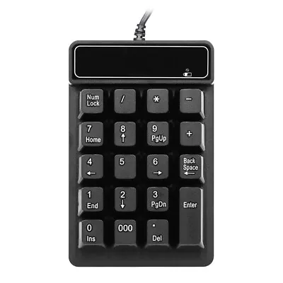 USB Wired Numeric Keypad Mechanical Feel Number Pad Keyboard 19 Keys N1M1 • £8.80