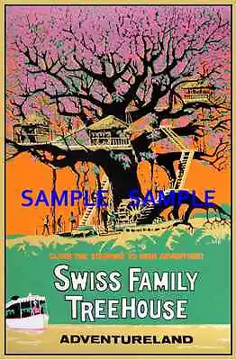 Vintage Disney  ( Swiss Family Treehouse ) Collector's Poster Print - B2G1F • $12.99