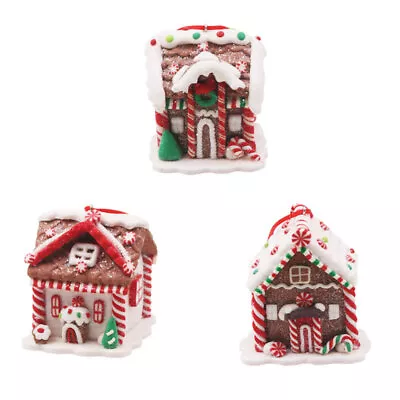 Gingerbread House Christmas Tree Decoration Bauble Snow Candy Cane Chalet • $12.66