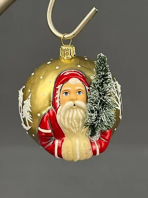 Vaillancourt Jingle Balls Santa Father Christmas With Tree Glass Ornamen; Mint • $49.99