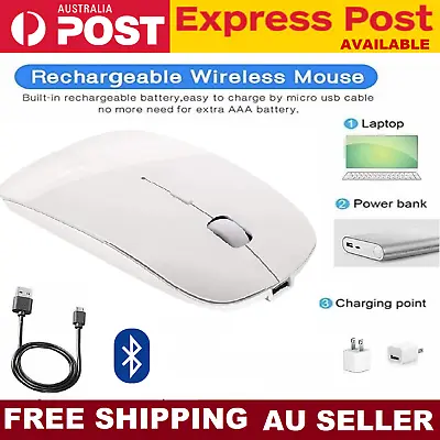 $15.99 • Buy Optical Wireless Bluetooth Slim Rechargeable Mouse Mice For Laptop PC Computer