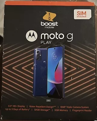 Boost Mobile Motorola G Play 2023 32GB Blue - Prepaid Smartphone • $54.99