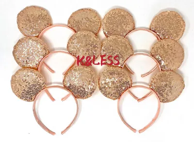 12pcs Mickey Mouse Ears Champagne Sequin Headband Birthday Favors Minnie  • $15.75