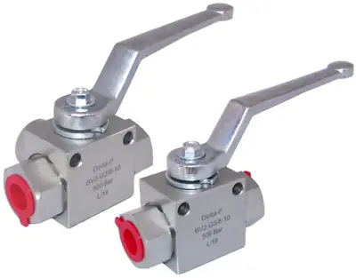 Hydraulic 2 Or 3 Way T Or L Ported Ball Valve 3/8  BSP - High Pressure 500 Bar  • £15.95