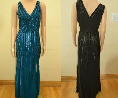 New Lipsy Abbey Clancy Sequin Teal Or Black Maxi Dress Sz UK 8 12 14 & 16 • £40.80