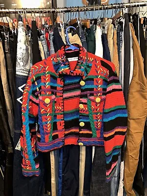 Michael Simon Multicolor Cardigan Sweater Sz Small RARE • $80