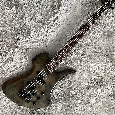 Tree Burl Top Electric Bass Guitar 5 String SSSS Pickups Rosewood Fretboard • $317.92