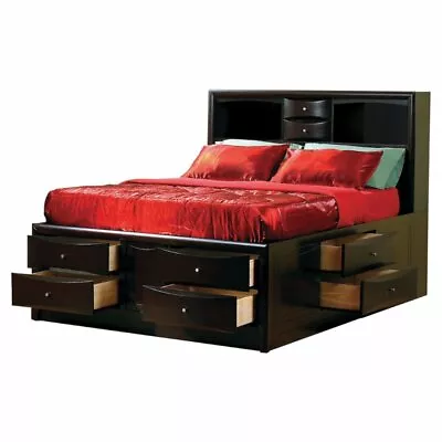 Coaster Phoenix 10-drawer Wood Storage Queen Bed In Cappuccino • $1149.47