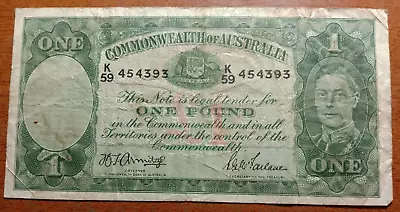 1942 Armitage McFarlane £1-pound One Pound Banknote Circulated. • $29.95