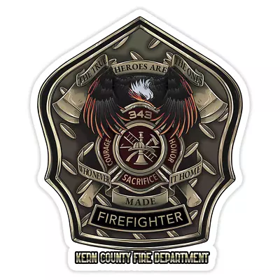 FIREFIGHTER Kern County Fire Dept 911 Honor USA Made 5  Vinyl Decal Sticker • $24.95