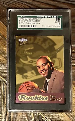 1998-99 Vince Carter Fleer Ultra Gold Medallion SGC 8 Rare HOF RC • $9.99