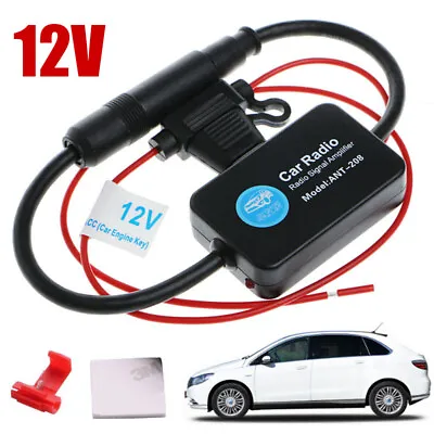 12V Car FM & AM Radio Antenna Signal Amplifier Aerial Signal Booster Universal • £5.30