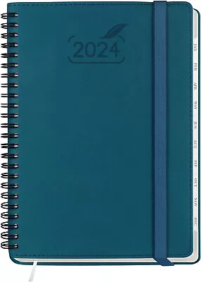 BEZEND 2024 Diary A5 Vertical Week To View Spiral Bound [Pacific Green] • £3.90