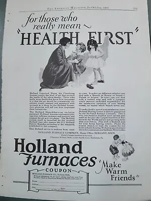 1927 Holland Furnace Co. Mother Children Health First Heating Vintage Ad • $9.99