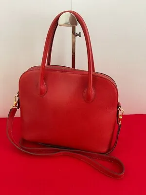 Vintage Old Celine Leather Tote Bag Shoulder Bag 2way Red Made In Italy • $298