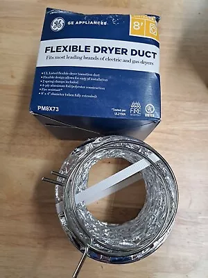 GE Flexible Foil Clothes Dryer Transition Duct With Clamps 4  X 8Ft. PM8X73 NEW • $10.50