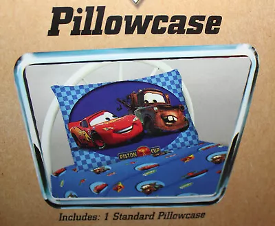 Disney Pixar CARS Standard Pillowcase Lightning McQueen & Tow Mater Kids Bedding • $14.98