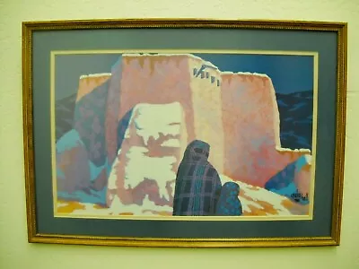 Carlos Hall Hand Signed Print Framed Double Matte Taos • $129.97