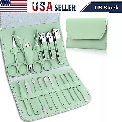 Stainless Steel Manicure Pedicure Nail Tools Travel Case Kit Gift For Men Women • $8.99