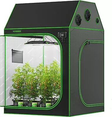 VIVOSUN 60 X60 X72  Mylar Hydroponic Roof Grow Tent  W/  Floor Tray 5' X5' • $149.99