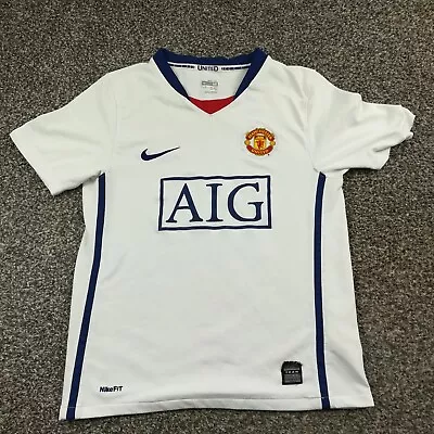 Manchester United Jersey 2008 Nike Fit White Youth Boys Medium • $29.99