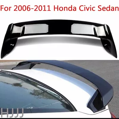 Trunk Wing Spoiler Fits 06-11 Honda Civic 2DR Coupe Glossy Black Mugen Style RR • $78.58