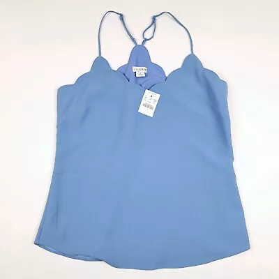 J By J Crew Tank Top Scalloped Edge Blue 2 Lined • $19.99