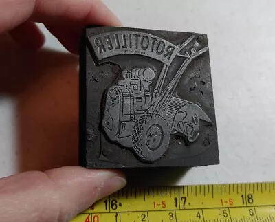 Vintage Letterpress Printing Block Rototiller Machine Advertising • $28