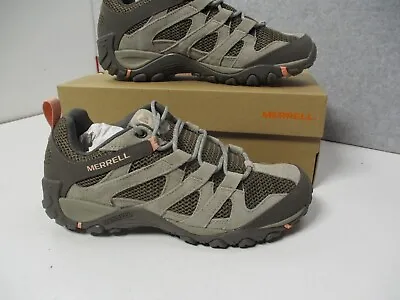 Merrell Alverstone Suede Aluminum Peach Brown Hiking Shoes Womens Size 10 • $39.99