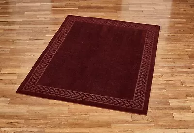 Manchester Herringbone Nylon Rectangle Burgundy Area Rug Claret Made In The USA • $59.99