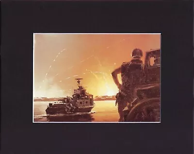 8X10  Matted Print Picture Art Of War: R.G. Smith Night Firefight • $14.95