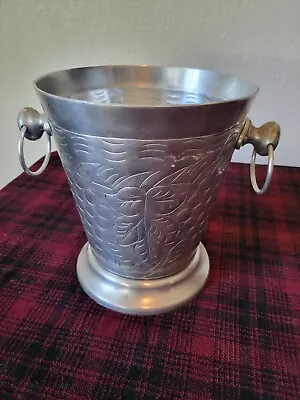 Vintage Aluminum Champagne Ice Bucket  Bunches Of Grapes  Textured UNIQUE • $19.99