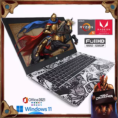 Cheap Gaming Laptop Fast RYZEN 5 20GB RAM 512GB SSD 14  FHD Win11 Vega 8 GPU PC • £229
