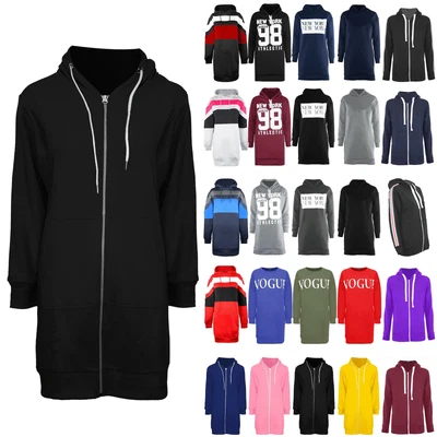 £8.49 • Buy Womens Ladies Zip Up Ladies Long Sleeve Hooded Fleece Sweatshirt Jacket Dress