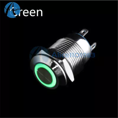 12mm 4Pin Waterproof Metal ON-OFF Car 12V LED Push Button Power Switch Momentary • $1.62