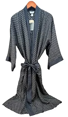 Westlake Pure 100% Silk Men’s One Size Black Paisley Lounge Tie Robe • $89.99